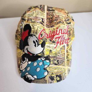 Disney Parks Minnie Mouse Hat Cap Original Flirt Comic Pattern Women's OS